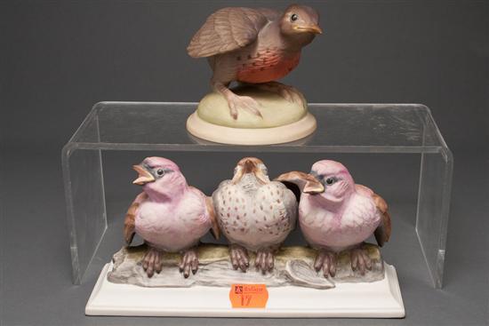Two Boehm painted bisque bird