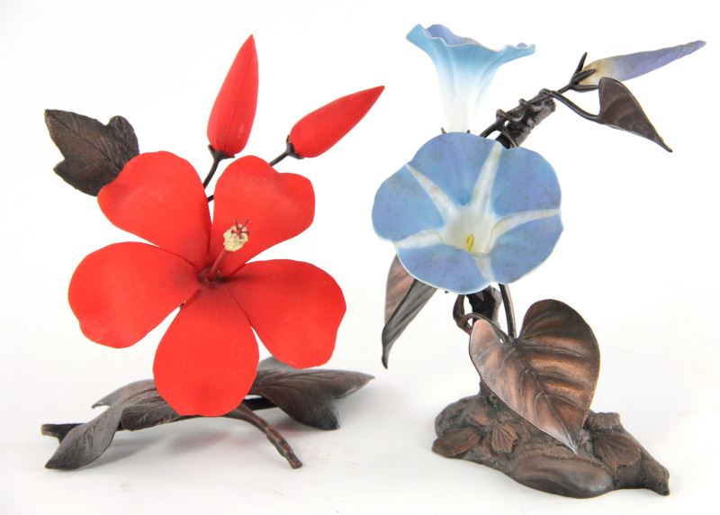 Two Boehm Porcelain and Bronze