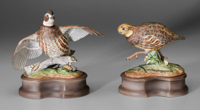 Two Boehm porcelain bird figurin