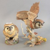 TWO BOEHM PORCELAIN OWLS, TITL