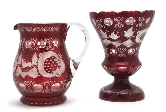 Two Bohemian Cut to Clear Glass