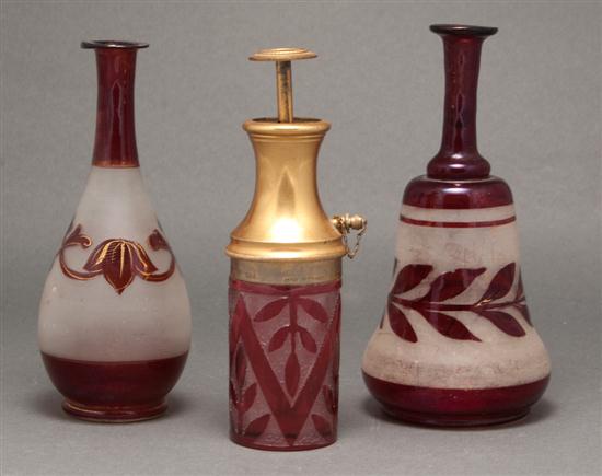 Two Bohemian frosted and etched