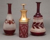 Two Bohemian frosted and etche