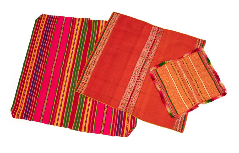 TWO BOLIVIAN WOVEN BLANKETSTwo