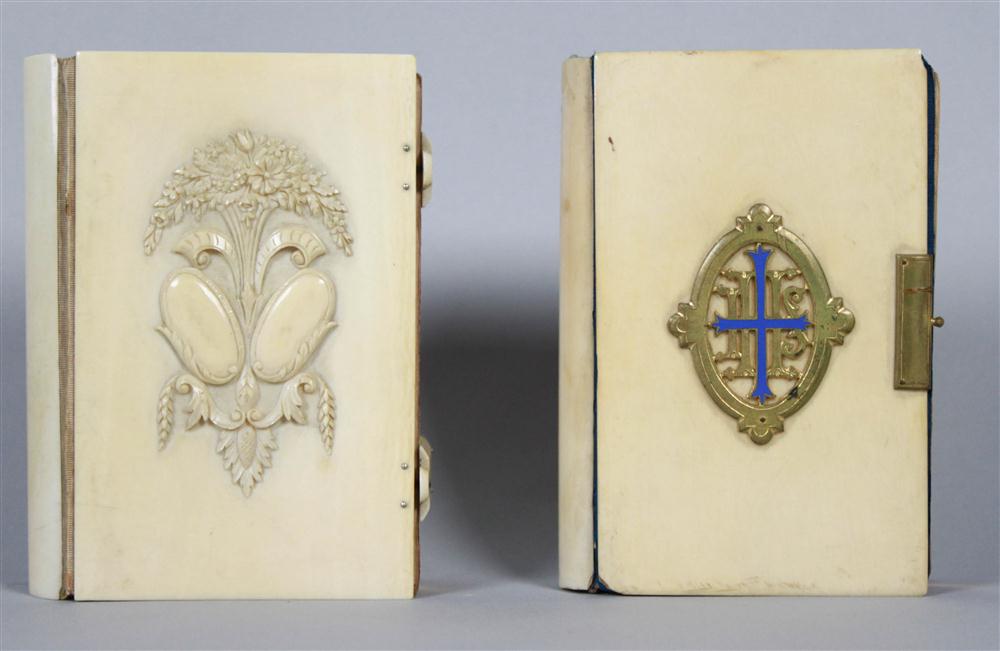 TWO BONE BOUND PRAYER BOOKS DATED