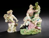 Two Bone Porcelain Figures,  s