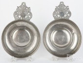 TWO BOSTON CROWN HANDLE PEWTER
