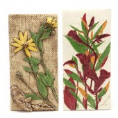 TWO BOTANICAL CERAMIC PLAQUES