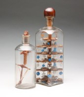 TWO BOTTLE WHIMSEYS. Late 19th