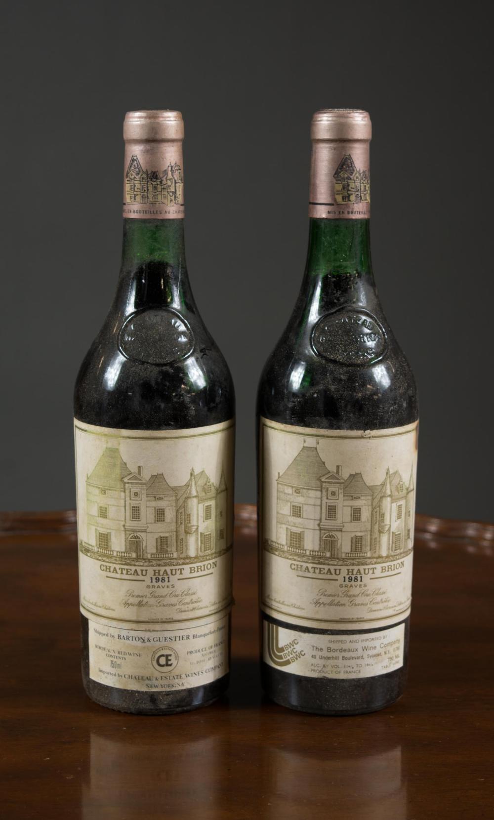 TWO BOTTLES OF VINTAGE FRENCH RED
