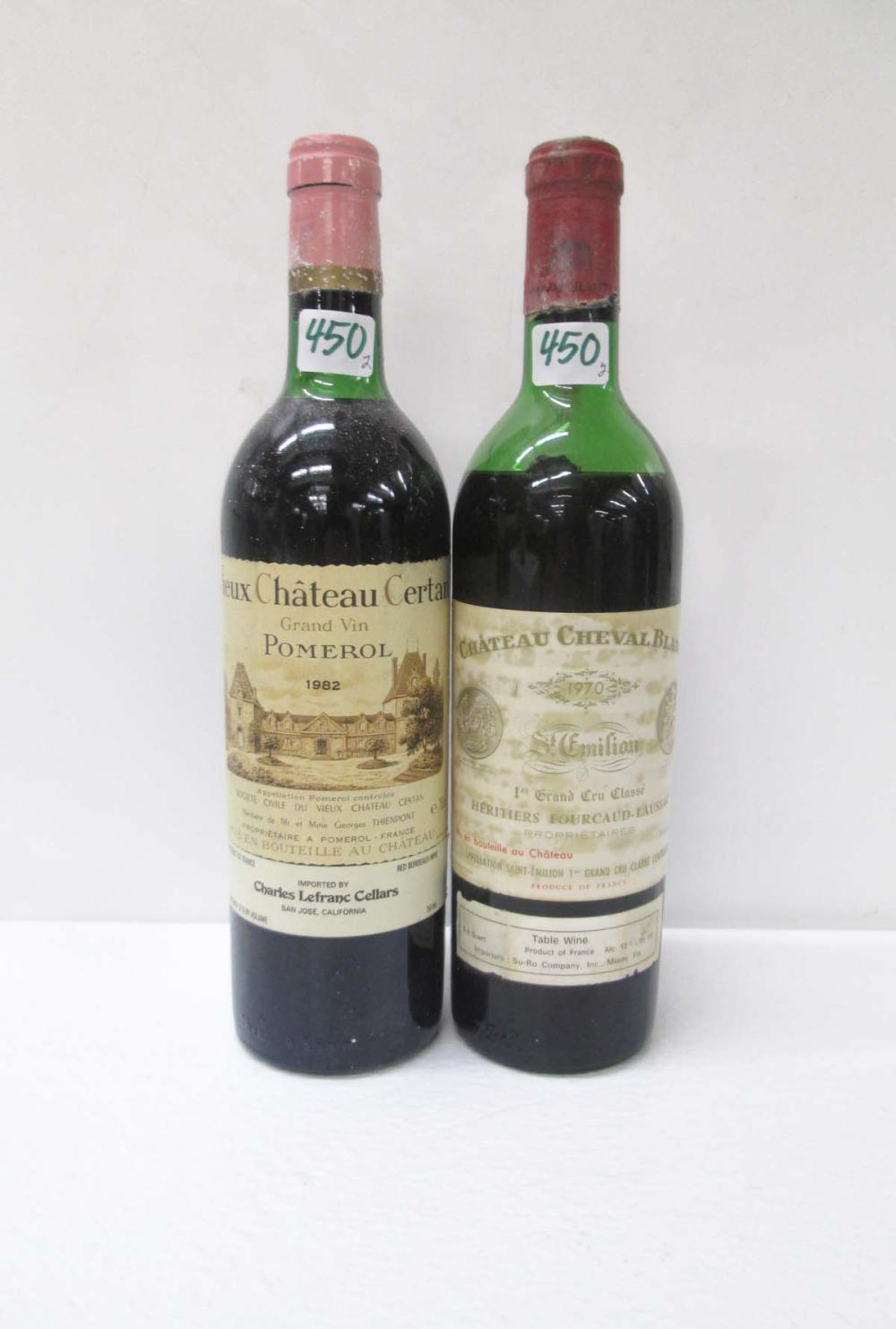 TWO BOTTLES OF VINTAGE FRENCH RED