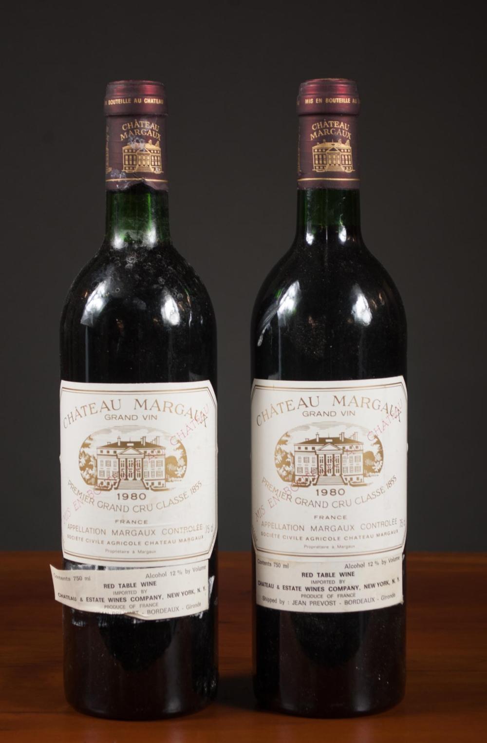 TWO BOTTLES OF VINTAGE FRENCH RED
