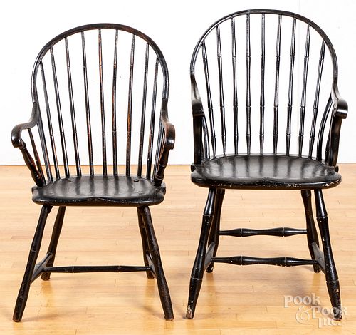 TWO BOWBACK WINDSOR ARMCHAIRS,
