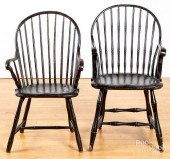 TWO BOWBACK WINDSOR ARMCHAIRS,
