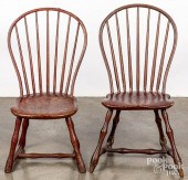 TWO BOWBACK WINDSOR CHAIRS, EA