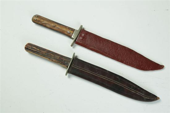 TWO BOWIE KNIVES.  England  2nd