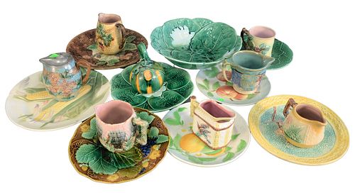 TWO BOX LOTS OF MAJOLICA TO INCLUDE