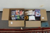 TWO BOXES OF CDS AND BOOKSTwo