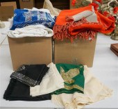 TWO BOXES OF EMBROIDERED SCARV