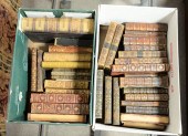TWO BOXES OF LEATHER BOUND BOO