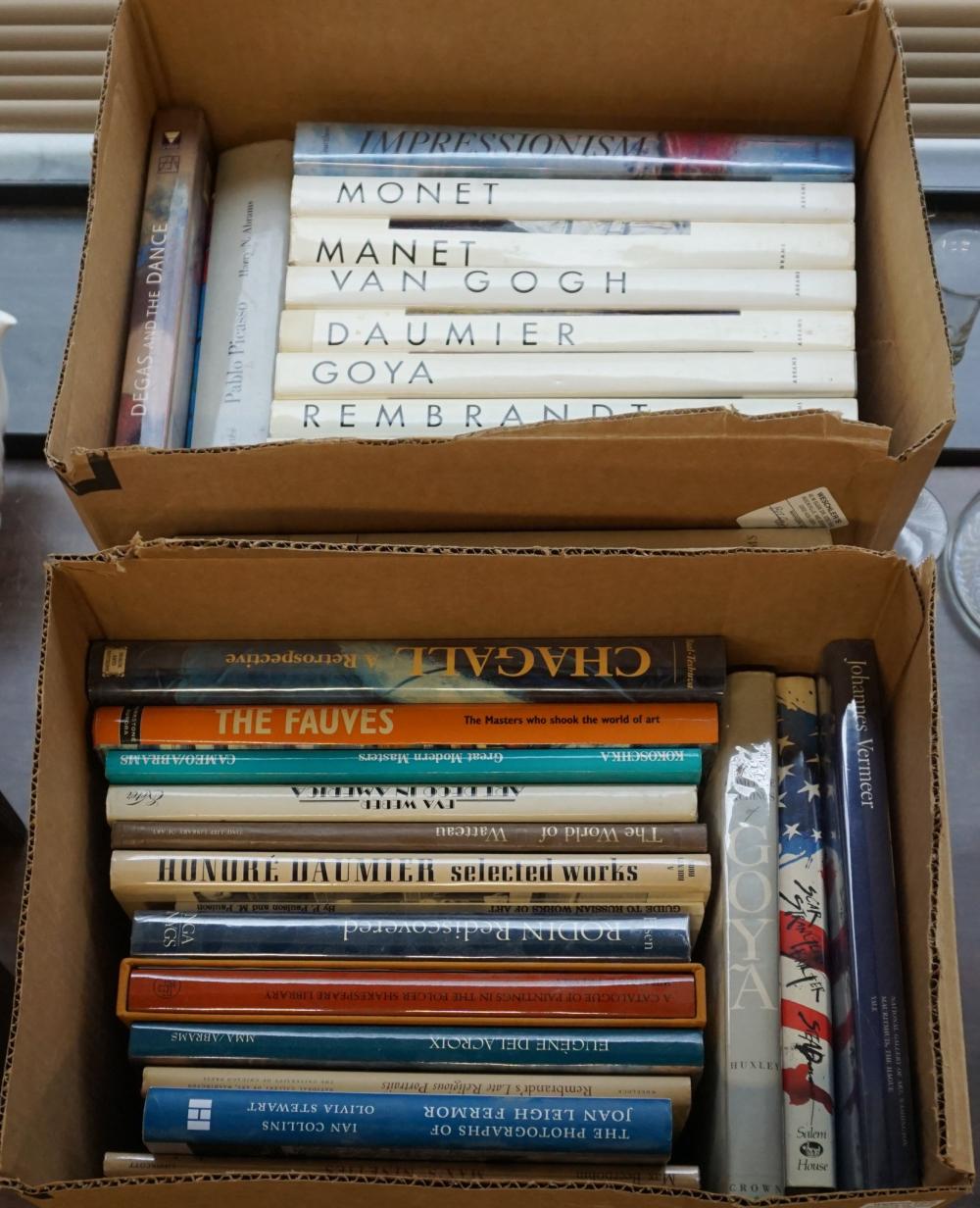 TWO BOXES OF PREDOMINANTLY FINE ART