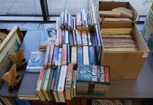 TWO BOXES OF SHEET MUSIC AND A
