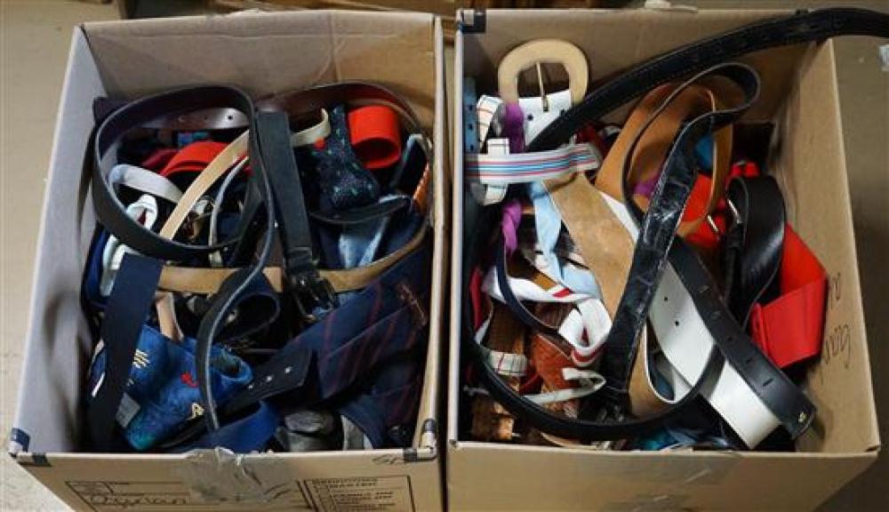 TWO BOXES OF TIES AND BELTSTwo