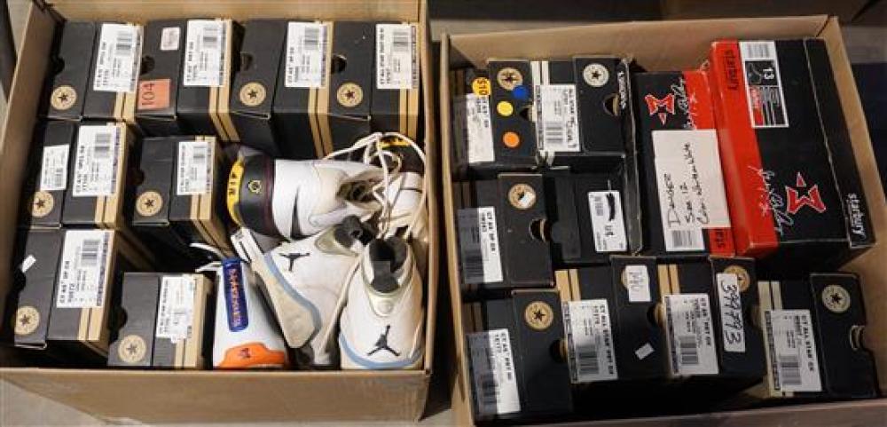 TWO BOXES WITH CONVERSE AND OTHER