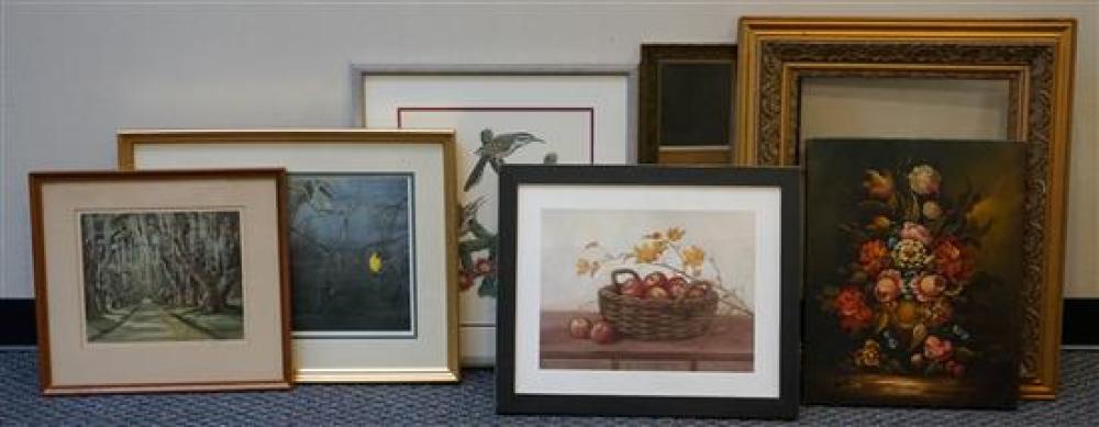 TWO BOXES WITH FRAMED PRINTS,