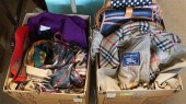 TWO BOXES WITH JACKETS, SCARVE