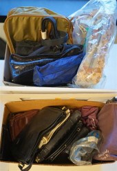 TWO BOXES WITH LEATHER AND VIN