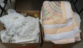 TWO BOXES WITH MINK CAPE, TABL