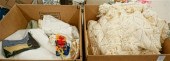 TWO BOXES WITH TWO CROCHETED B