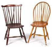 TWO BRACEBACK WINDSOR CHAIRS,