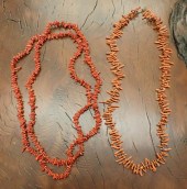TWO BRANCH CORAL BEAD NECKLACE