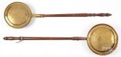 TWO BRASS AND COPPER BEDWARMER