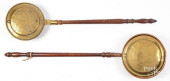 TWO BRASS AND COPPER BEDWARMER
