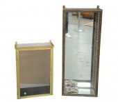 TWO BRASS AND GLASS DISPLAY CA