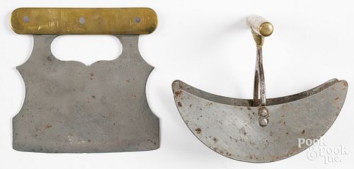 TWO BRASS AND STEEL CHOPPERSTwo