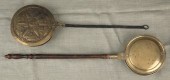 Two brass bedwarmers early 19t