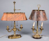 TWO BRASS BOUILLOTTE LAMPSTwo