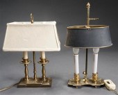 TWO BRASS BOUILLOTTE TYPE TABL