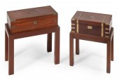 TWO BRASS-BOUND MAHOGANY LAP D