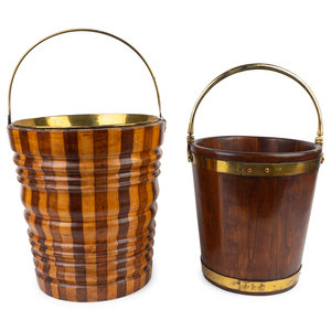 Two Brass Bound Wood Peat