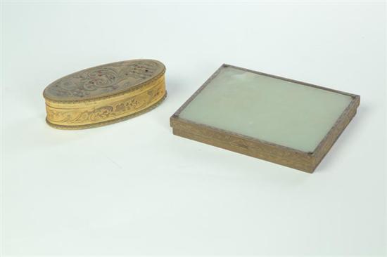 TWO BRASS BOXES. Twentieth century.