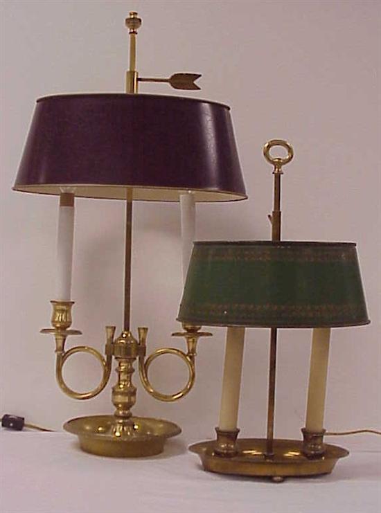 Two brass buillote style lamps 