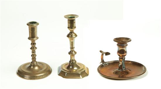 ***TWO BRASS CANDLESTICKS.  England