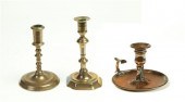 ***TWO BRASS CANDLESTICKS.  En