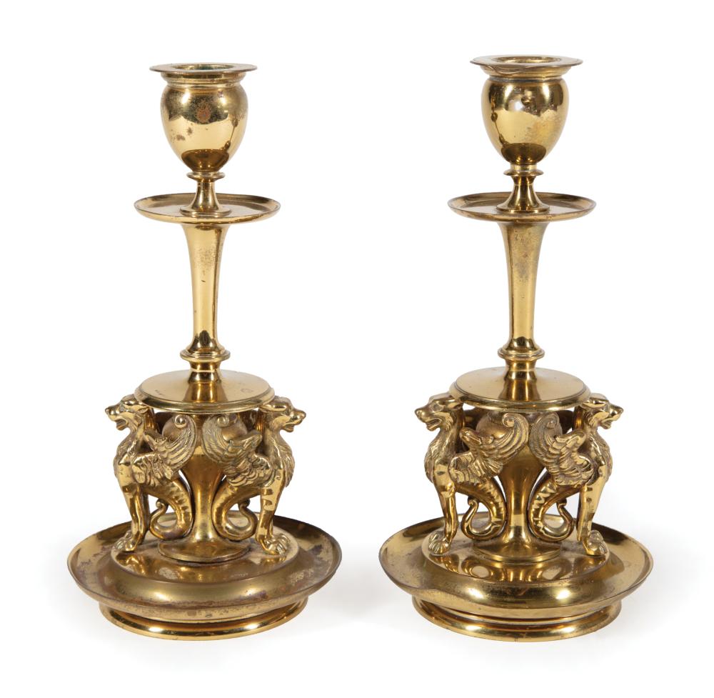 TWO BRASS CANDLESTICKSTwo Brass