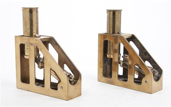 Two Brass Clinometers one marked